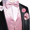Hi-Tie Jacquard Silk Light Pink Mens Tux Vest and Bow