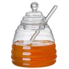 TAMUME 400ml Glass Honey Jar with Glass Honey Dipper and