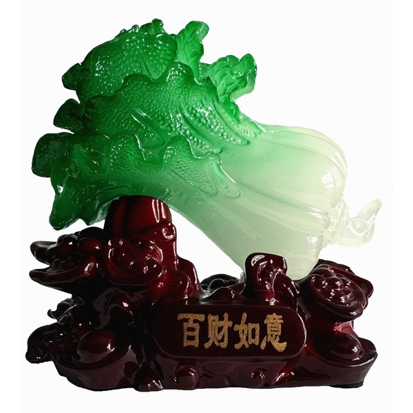 Betterdecor Feng Shui Bai Choi/Pok Choi (The Cabbage) Statue for Wealth Luck (with a Bag)