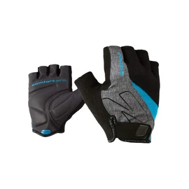 Ziener Crave Adult Cycling, Mountain Biking, Cycling Gloves, Short Finger, Breathable/Cushioning, Grey Melange, Persian Blue, 6.5