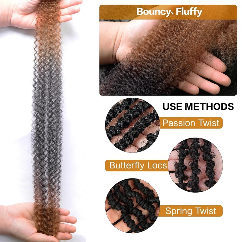 24 Inch Spring Twist Ombre Hair 1B/30/27,8 Packs Cuban Twist