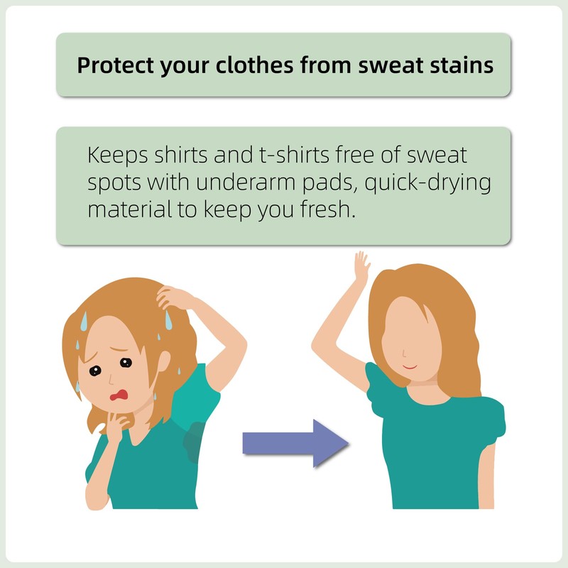 satithry 2PCS Ultra-Thin Underarm Anti-Sweat Lady's Underwear with Large Size