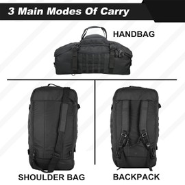 3 In 1 Tactical 45L Military Backpack Travel Duffle Bag for Weekender Gym Workout Deployment