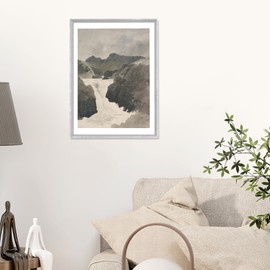 16x20 Picture Frame With Deep and Slanted Frame Moulding, Wood & Acrylic Display Case Photo Frame, Wall and Tabletop Display, Great for Photos, Gift, Pictures, Poster, Portraits, Grey