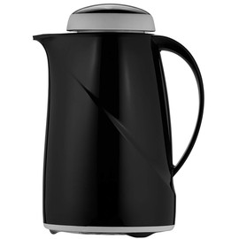 Helios Wave Plastic Insulated Jug, Black, 0.6 Litres