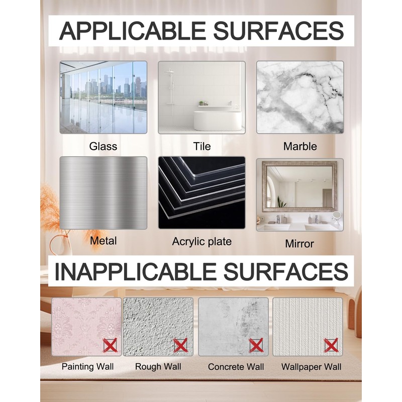 eZAKKA 45mm Transparent Suction Cup, Suction Cup Hooks Shower Wall