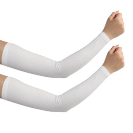 CINECE Arm Cover, Cooling Sensation, UV Protection, Mesh Material, Sports, Sun Protection, Stylish, Long, Men's, Women's, For Summer, Sweat Absorbent, Quick Drying, straight white