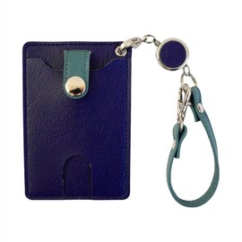 Peace Kobo Pass Case, with Expandable Reel Strap, Simple, Drop Prevention Buttons, Women's, Men's, Navy