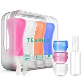 Teapile 4 Pack Travel Bottles, 3oz Leak Proof Travel Accessories Containers Size Toiletries,Travel Shampoo and Conditioner Bottles, Fun Outdoors 9 Pieces