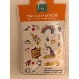 American Greeting Children's Temporary Tattoos Unicorn Rainbow Designs New