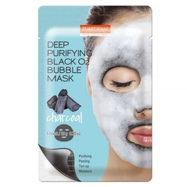 Purederm Deep Purifying Black O2 Bubble Mask 1 Sheet / Select 1 of 2 / Story Tokyo--327111, Charcoal, 1 / 퓨어덤 딥 퓨리파잉 블랙 O2 버블 마스크 1매 / 2종 택1 /스토리도쿄--327111, 차콜, 1