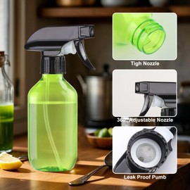 Bynccea Plastic Spray Bottles 2 Packs - 10 oz/300 ml Empty Water Spray Bottles - BPA Free Plastic Refillable Containers for Hair, Gardening, Plants