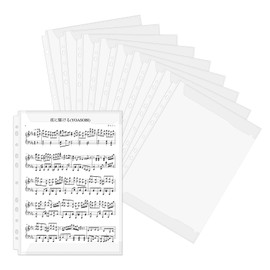 SENUN Sheet Music File Refill, A4 Size, Compatible with 2 Holes, 3 Holes, 11 Binders, Clear Pockets, Direct Writing, Anti-reflection, Wind Band for Music, Documents, Documents, Storage Bags, Pack of