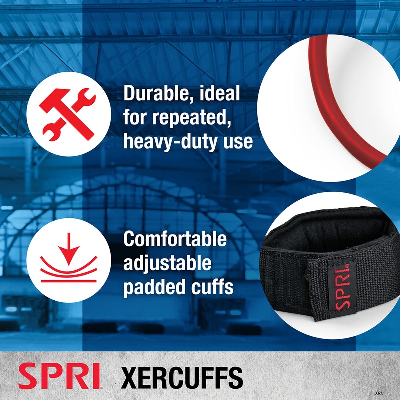SPRI Xercuff Leg Resistance Band Exercise Cord with Non-Slip Padded