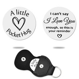 I Love You Gifts for Husband Wife Boyfriend Girlfriend Anniversary Birthday Gift, Thinking of You Gifts for Mom Dad Daughter Son Pocket Hug Token Keychain Gifts for Couples Best Friends Xmas Presents