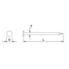 DAIDOHANT 10183044 Stainless Steel Flat Head Straight Nails (Body Diameter
