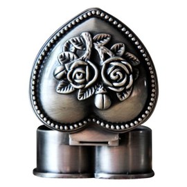 Infinite U Vintage Style Antique Sliver Heart Rose Women Pure Tin Samll Trinket Jewellery Box