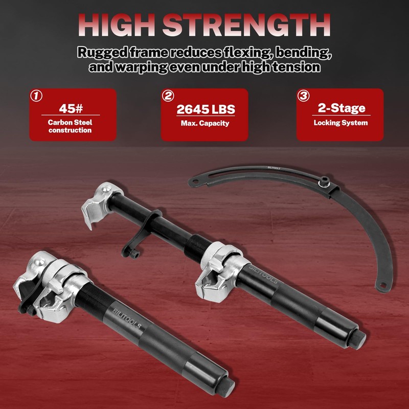BILITOOLS 2-Piece Coil Spring Compressor Tool Heavy Duty Macpherson Strut