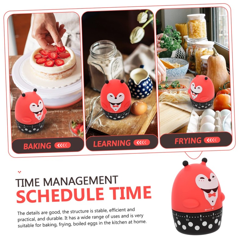 SHOWERORO Adorable Mechanical Kitchen Timer Creative Reminder for Study Cooking