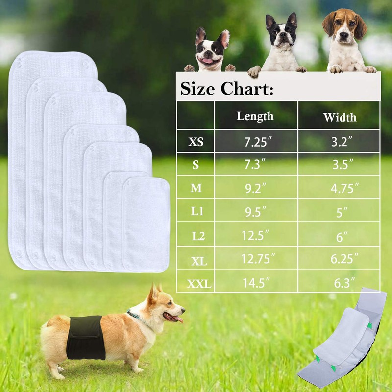 Teamoy Male Dog Diaper Pads, Reusable Dog Belly Band Liner
