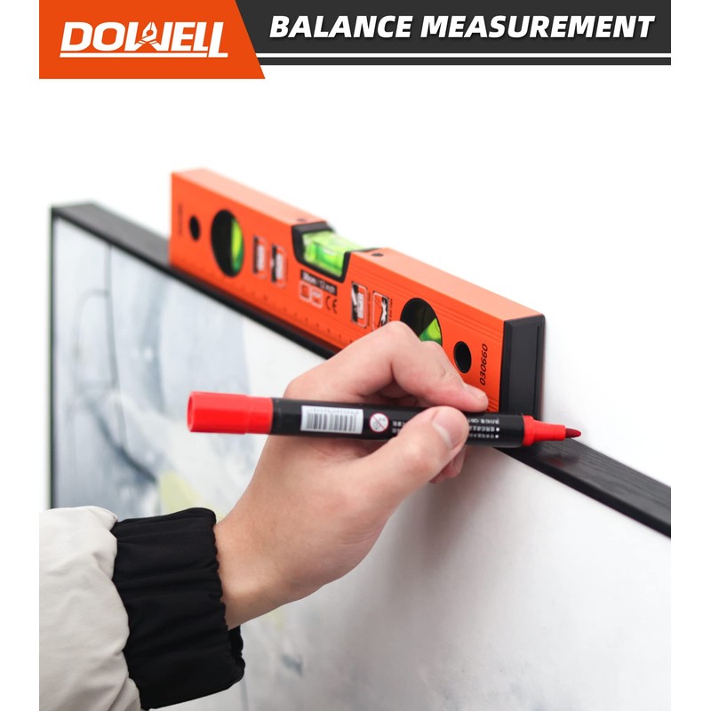 DOWELL 12 Inch Magnetic Spirit Level with Metric Scale, 3