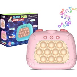 Yefun Pop Fidget It Quick Push Game, Pop Fidget Electronic Sensor Game, Puzzle Game Machine Game Controller, Bubble Sensory Fidget Toy for Children Adults (Pink)