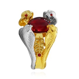 MayiaHey Cobra Ring, Gothic Serpent Ring for Men, Norse Viking Snake Animal Ring Snake Jewelry, Celtic Snake Ring Hip Hop Rhinestone Snake Band Ring Punk Snake Ring for Boys