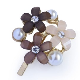 JewelVOX Pony Hook Hair Accessories, Women's, Hair Cuff, Flower, Bijou, Simple, Adult (C) Black