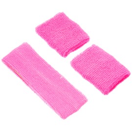 Boland - Schweißbänder, 1 Stirnband und 2 Armbänder, Einheitsgröße, Sport, Accessoire, 80er Jahre, Trainingsanzug, Tennisspieler, Kostüm, Mottoparty, Karneval