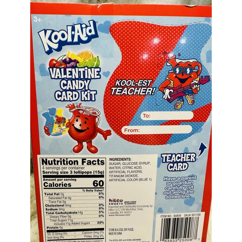 12 Valentine Candy Card Kit 12 Cards & Lollipops School