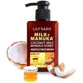 LILY SADO MILK+MANUKA™ Coconut Milk & Manuka Honey Gentle Gel Face Cleanser - Natural Cruelty-Free Facial Wash - Gently Hydrates & Moisturizes - Reduces Pores & Blackheads - for All Skin TypesRemoves Daily Grime, Excess Oil & Blackheads that Cause Acne -