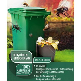 Substral Naturen Biotonnenpulver gegen Madenbefall und unangenehme Gerüche in der Biotonne, 600g Streudose