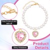 Mxxipp 2pcs Pearl Collar for Cat Puppy, Small Cute Heart