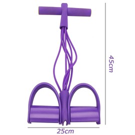 6 Tube Workouts Resistance Band, TPE Durable Sit-up Pull Rope, Multifunction Pedal Exerciser, Purple Fitness Tension Rope, Suitable for Abs, Yoga & Strength Training