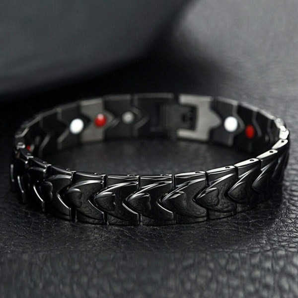 Strong Magnetic Bracelets for Men Titanium Double Strength Magnets Wristband Bracelets