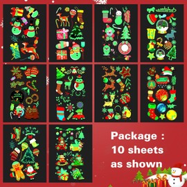 Luminous Christmas Temporary Tattoos for Kids - 120 Pieces Christmas Glow in The Dark Tattoos Stickers for Boys and Girls,Christmas Party Favors for Kids Stocking Stuffers and Gifts 10 Sheets