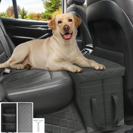 GJEASE Car Back Seat Extender for Large Dogs up to 200lbs,Dog Car Back & Front Seat Extender with Storage,Pets Can to Have The Whole Front/Back Seat to Stretch Out and Nap On Trips
