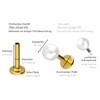 PIERCINGLINE Titanium Labret with Internal Thread Synthetic Pearl Piercing Ear