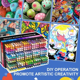 DICEKOO 240 Colors Acrylic Paint Markers, Soft Brush Tip Pens with Automatic Ink Control System, Waterproof, Quick-Drying, Lightfast, for Rock Painting, Canvas, Wood, Egg & DIY Crafts Art Supplies
