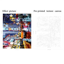 QUITEDEW Paint by Numbers for Adults Beginner,Times Square Adult Painting by Number Kits,Street Scenery,Manhattan Square Paint ing by Number Adult City Night View 16 x 20 Inch