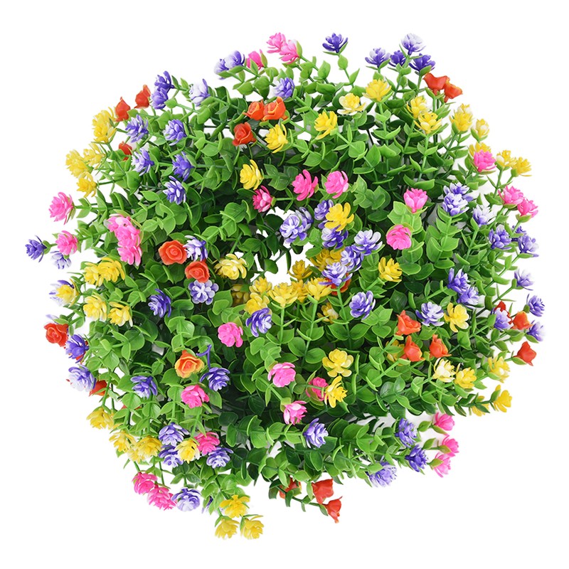 Flower Wreath Spring Babysbreath Faux Round Flower Wreath for Living