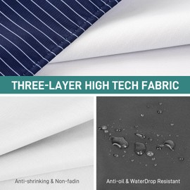 Viedouce Pack of 2 Aprons, Waterproof Cooking Apron with Pockets, Adjustable Kitchen Apron, BBQ Apron, Bib Apron, Kitchen Apron for Women, Men, Chefs, Durable & Easy to Clean, Navy Blue & Grey