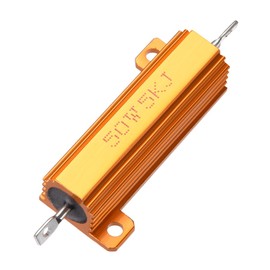 uxcell 50W 5k Ohm 5% Aluminum Housing Resistor Screw Tap Chassis Mounted Aluminum Case Wirewound Resistor Load Resistors Gold Tone 1pcs