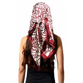 vabovin Head Scarf for Women Like Silk Scarf Printed Square Bandanas Hair Scarf 35 Inches