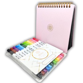 Mandala Adult Colouring and Guided Journaling | with 12pc Two-Sided Colouring Pens Set | Mindfulness Book for Calm Creativity Anxiety and Stress Relief | Petal Pink | Zenn Meditation Art