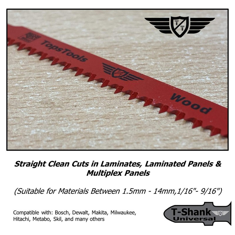15 x TopsTools T101BIF Laminate Cutting Jigsaw Blades