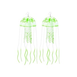 Jellyfish Earrings Light Up Glow in The Dark Unique Weird Fun Fluorescent Party Earrings for Women Men Waterproof Costume Accessories for Rave Festival Night Events