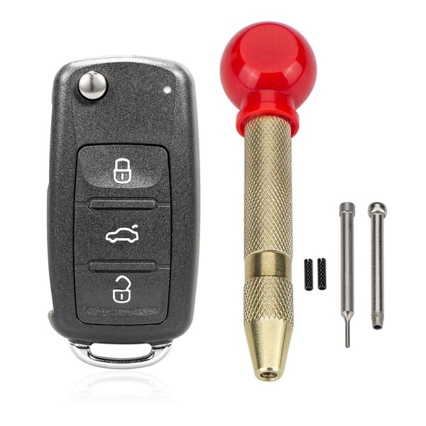 3 Button Flip Key Fob Remote Control Case for VW