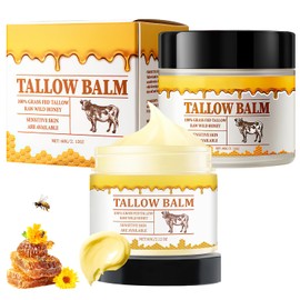 Viuvoiul Tallow and Honey Balm,Whipped Tallow Honey Balm,Premium Beef Tallow and Wild Honey, Tallow Face Moisturizer, for All Skin Types (2 Pcs,60g / 2.12oz)