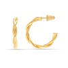 Charmsy 925 Sterling Silver 18K Gold-Plated Classic Twisted Hoop Earring